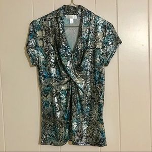 Dressbarn Multicolored Sequin Blouse Size S